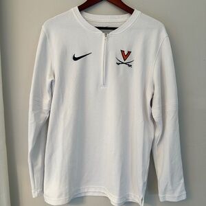 University of Virginia UVA Nike Dri-Fit White Quarter Zip Pullover SZ Mens Small